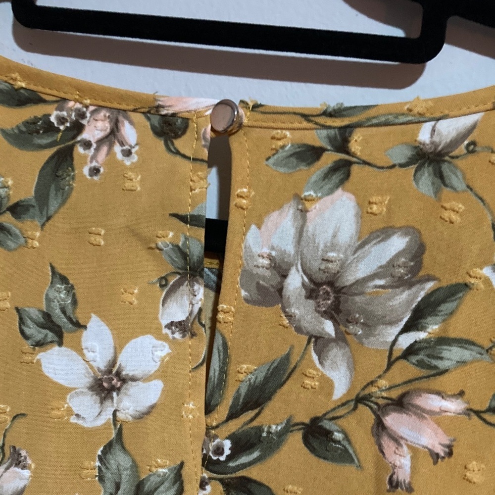 Floral Long Sleeve Dress in Mustard by - Picture 8 of 9